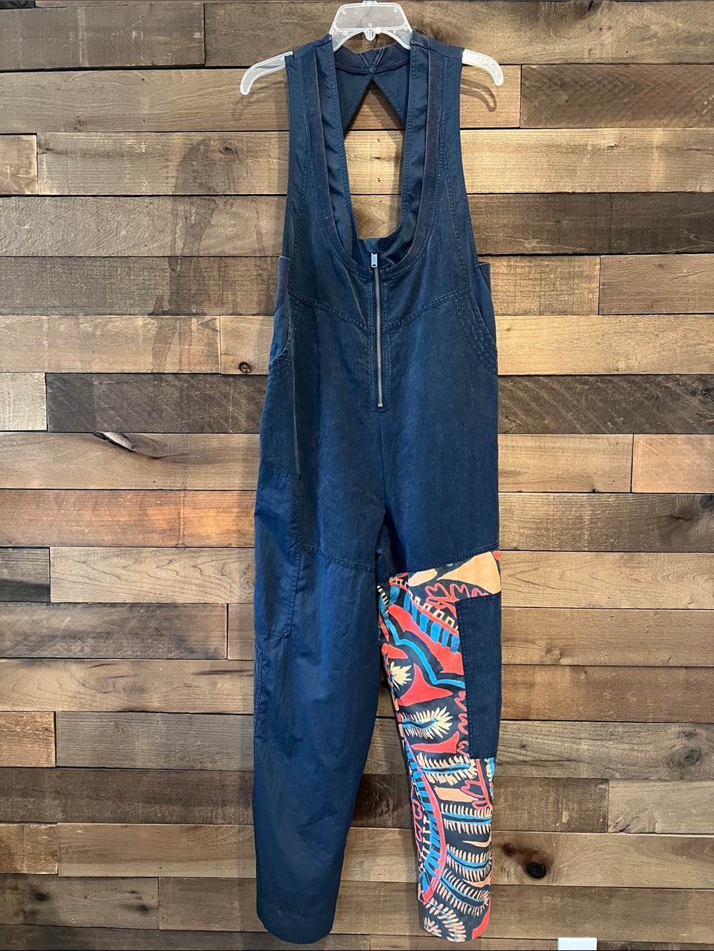 NWT Free People Movement Women's Jumpsuit Overalls in Navy Blue Painted Small